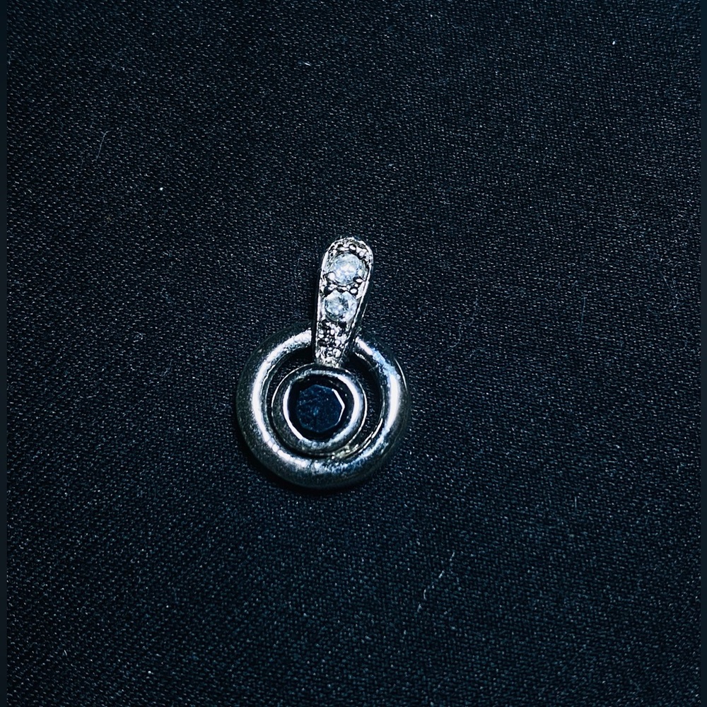 Circle Black and Diamond Pendant